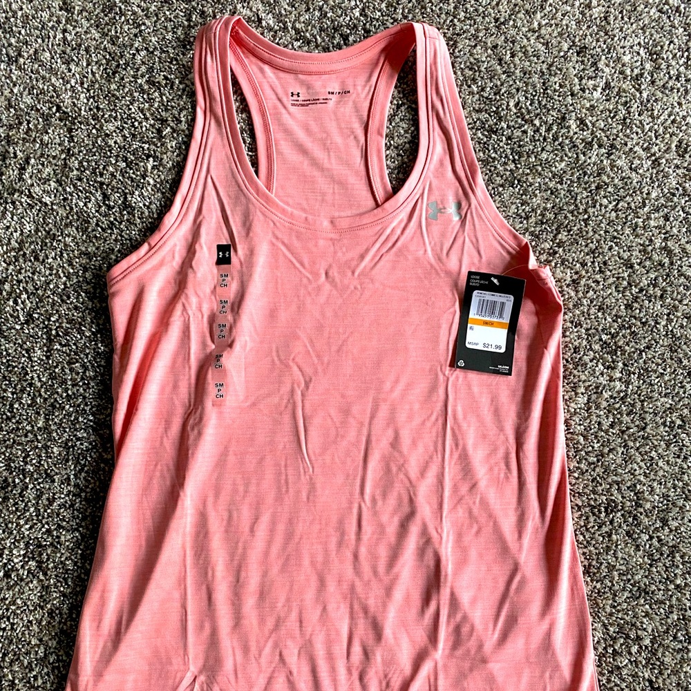 NWT pink/coral underarmour womens tank